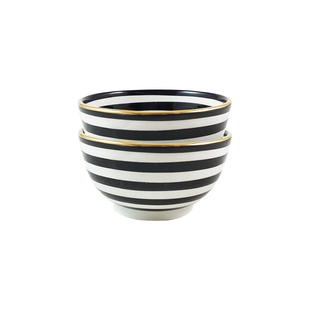 Black & Gold Striped Bowl - 3 sizes