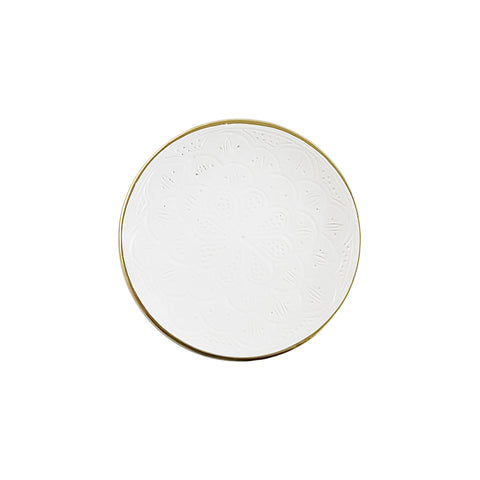 White & Gold Engraved Plate - 3 sizes