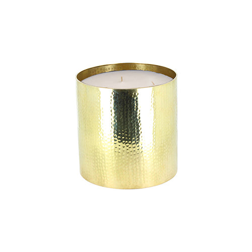 Hammered silver Brass Candle - Oud Scent -large