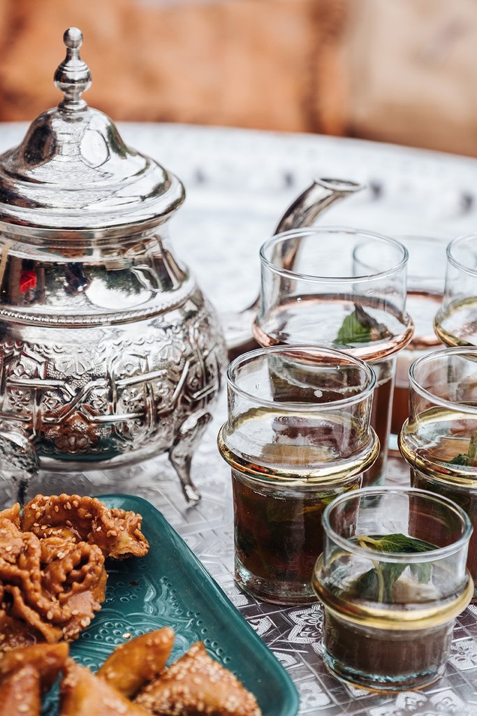 Moroccan Silver Teapot With Raffia Handle